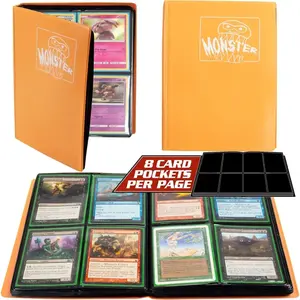 Monster Binder - 4 Pocket Trading Card Album - Matte Orange - Holds 160 Yugioh, Magic, and Pokemon Cards