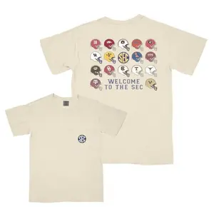SEC Football Helmets T-shirt, Vintage College Team Graphic for Game Day Fans, Unisex Sports Apparel Retro Style