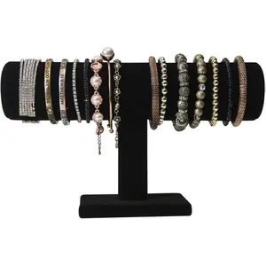 T-Bar Bracelet Holder,Bracelet Display Stand For Selling,Jewelry Organizer Watch Rack For Show (Black Velevt) Bead Assortment Beading Accessories