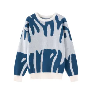 Men's Patterned Crewneck Sweater - 100% Polyester, Soft & Warm Winter Knit Pullover, Casual & Formal Fall/Winter Apparel, Easy Care Hand/Dry Clean Only, Classic Minimalist Design Perfect for Layering & Everyday Wear Long Sleeve Knitwear