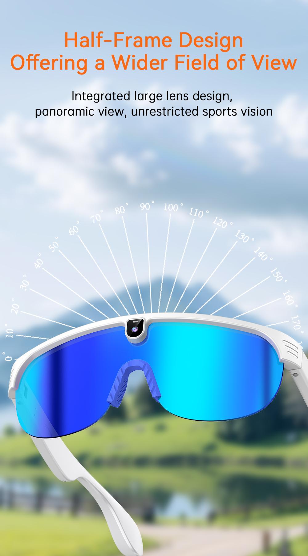 2026 AI Smart Glasses with Camera Dust UV Proof Cycling Sports Goggles- HD Video Recording Glasses with Audio, Music Playback, Wireless Call, Touch Control, Real-Time Translation, AI Object Recognition, for Men Women, Translation Glasses