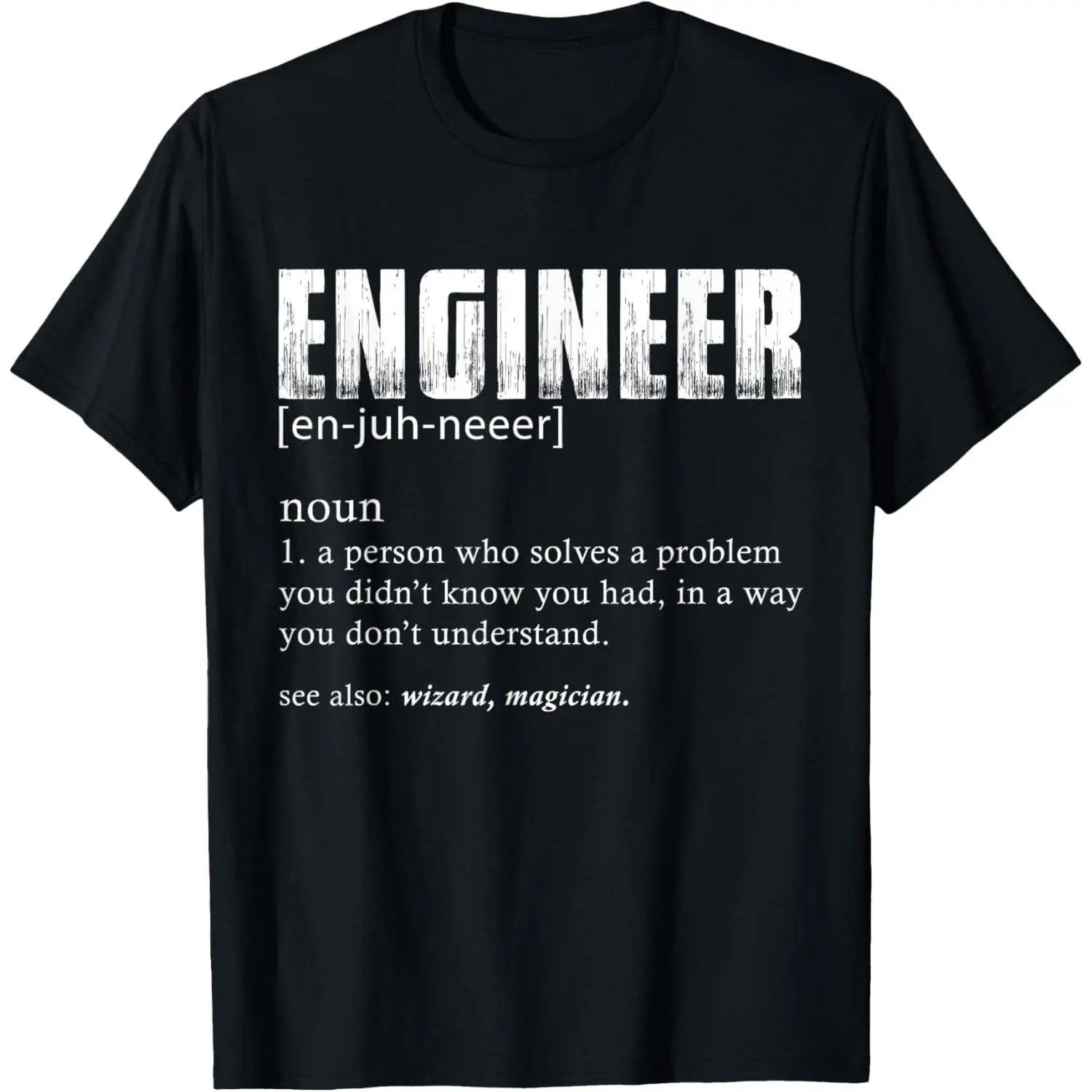 Women's Short-Sleeve Cotton Basic Casual Print Engineer Definition Funny T-Shirt, Made in USA, Shortsleeve, Round Neck, Simple