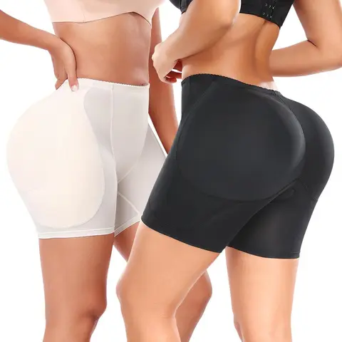[Snatched] 4-Pad Butt Lifter & Tummy Control Shapewear for Curvy Women, High Waist Adjustable Removable Pads Silhouette Shaper Panty for Hourglass Figure