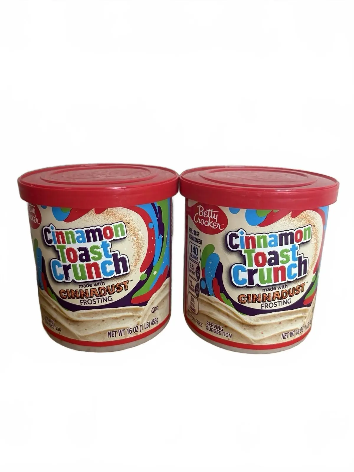 Lot of 2 Cinnamon Toast Crunch Cinnadust Frosting 16 oz Tubs New