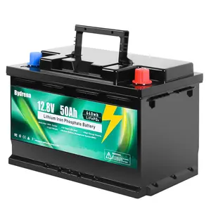 Bydrena 12V 50Ah Lifepo4 Battery with 100A BMS 15000+ Deep Cycles Replaceable Battery for Car RV Boat Marine Trolling Motor Camping Portable Power