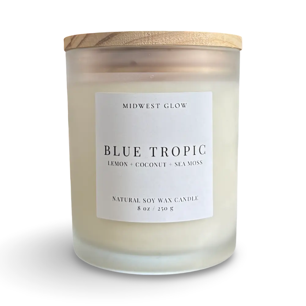 Blue Tropic - Lemon, Coconut & Sea Moss Scented Soy Candle