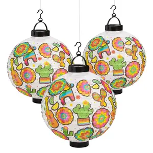 10" Fiesta Light-Up Hanging Paper Lanterns - 3 Pc.