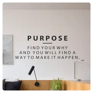 Purpose Find Your Why Wall Decal - Inspirational Motivational Sticker Quote Vinyl Word Art Decor for Home Office Classroom Gym - Easy to Apply, Removable