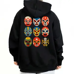 Graphic T-Shirt👕 Funny Lucha Libre Wrestling Masks Tee, Mexican Wrestler Fan Graphic T-Shirt, Retro Luchador Shirt for Men & Women, Unisex S-5XL, Casual Streetwear, Cinco De Mayo Outfit, Fiesta Party Tee, Viral TikTok USA