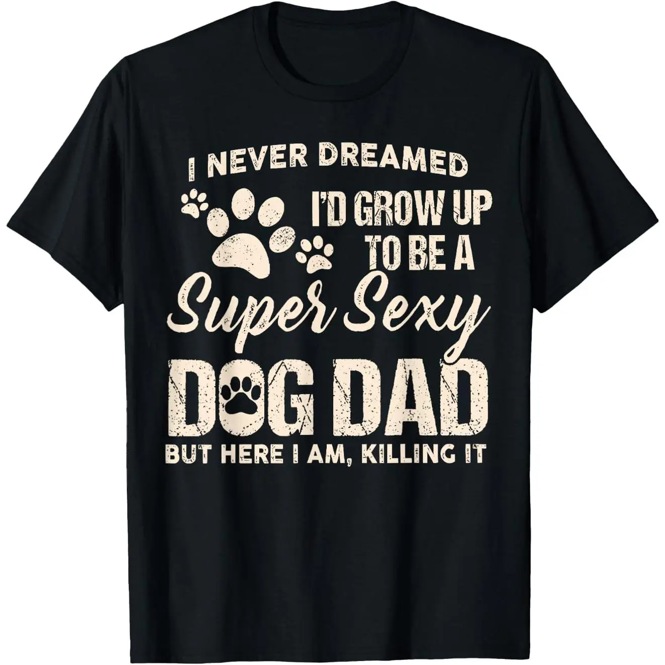 Men's Stretchy Shortsleeve Round Neck Sports Top - DTG Printing, Dog Dad Pet Lover Menswear, Summer Graphic Tee with Fabric for Party, XXXXL, Soft