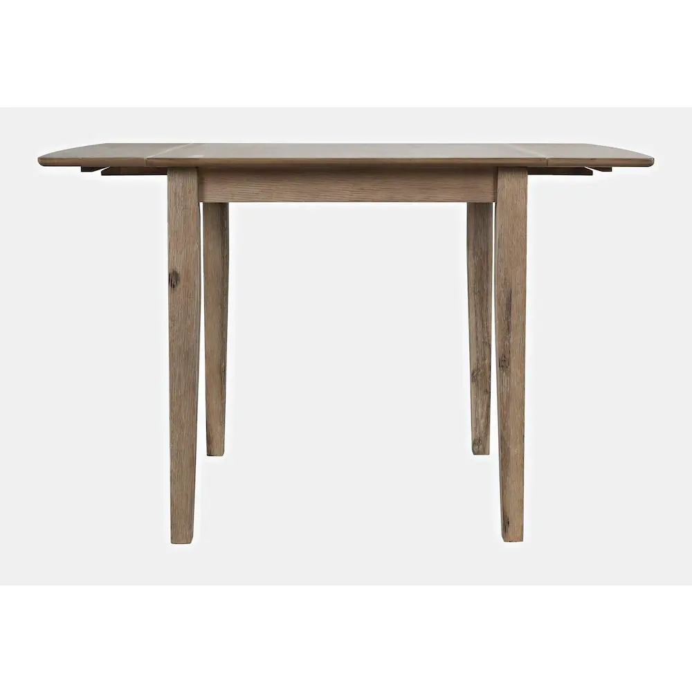 Coastal Wire-Brushed Acacia Wood Drop-Leaf Foldable Dining Table - Space Saving Furniture, Distressed Finish, Sturdy Build for Dining Room, Open Kitchen Casual Meals