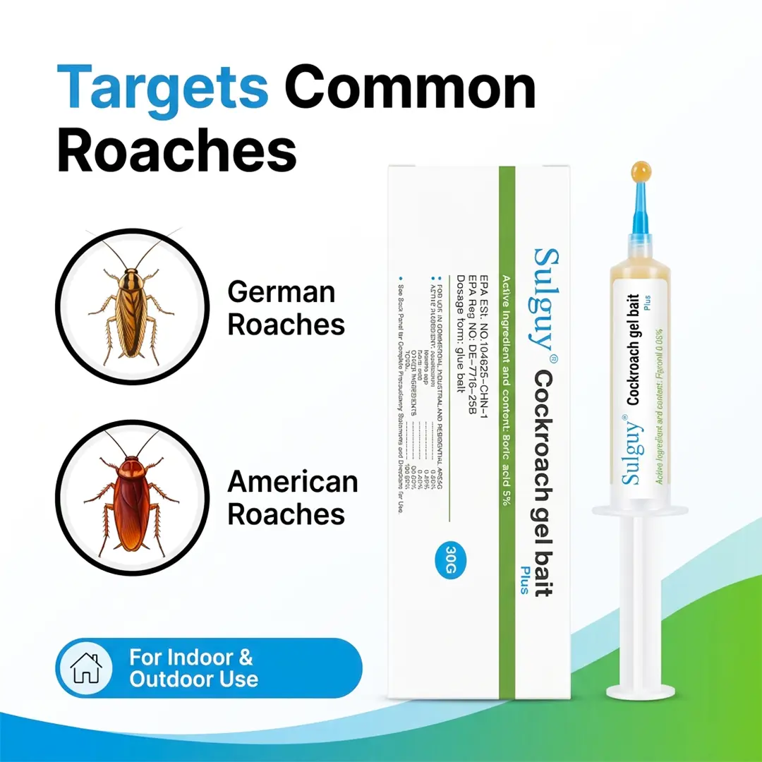 Sulguy Cockroach Gel Bait , Indoor-Outdoor Pest Control, Effective Roach Killer for American, German and Major Cockroach Species, Bug Killer Cockroaches, Insect Control Cockroaches