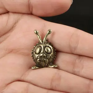 Cute Small Ball Brass Ornament Western Figurine Tea Pet, Collectible Decorative Craft Gift for Home and Table, Charming Car Pet for Tea Lovers, Home Decor Statue