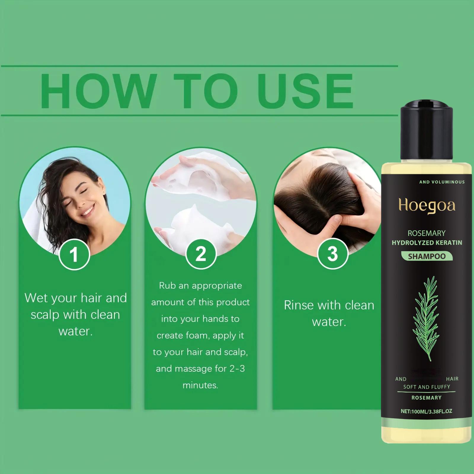 Rosemary Thickening Shampoo, Herbal Essence Nourishing & Repairing Shampoo for Oil Control and Fluffy Hair