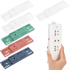 6 Pack Self Adhesive Power Strip Holder, Power Strip Holder Desktop Mobile Punch Free Socket Holder, Desktop Socket Fixer for Kitchen  Office and  Management(Multi)