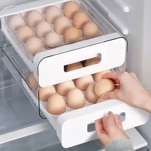 Kitchen Refrigerator Egg Storage Box with Drawer, Holds Up to 32 Eggs - Food-Grade Fresh-Keeping Container, Stackable & Durable Egg Protector