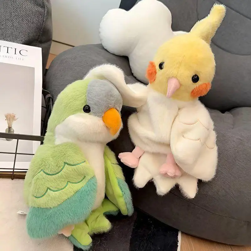 Little Bird Parrot Hand Doll Plush Toy Doll Abdominal Language Early Education Interactive Performance Doll Children's Gift stuffed animals