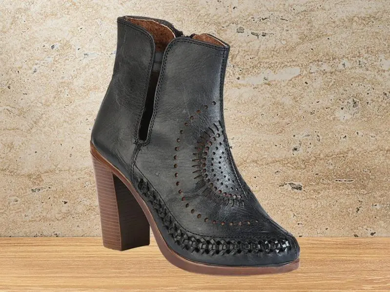 Leather Ankle Booties - Mexican Booties - Ladies Leather Booties - Ankle Boots - Mexican Woman's Ankle Boots - Botines De Piel