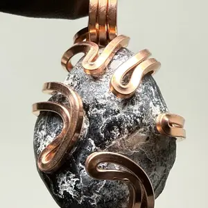 Apache Tear Copper PENDANT Unique Artisan Crafted Design 925