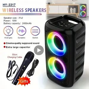 BeatWave Karaoke Radio FM Bluetooth Speaker Portable Wireless With Microphone Sound Box Music Subwoofer LED TWS