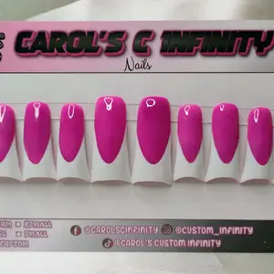 Carol's C Infinity Nails XL-XXL Duck Pink and White French Nails for Stylish Manicure