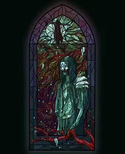 Sleep Token Vessel Gothic Style Dark Stained Glass Suncatcher