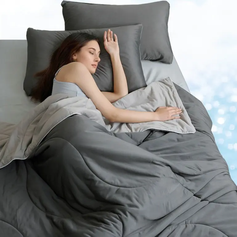 【Sohochic】DOWNCOOL Double-sided Cooling Comforter Set , 2/3pcs Cooling Comforter Set with pillowcases , Cooling Duvet Set for Hot Sleeper, Breathable Summer Quilt, Lightweight Soft Q-Max>0.04 Arc-Chill Cool Comforter Set#sohochic,#blackfriday