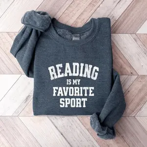 Reading is My Favorite Sport Sweatshirt, Hoodie, Book Lover Crewneck, Funny Reader Pullover, Teacher Gift, Cozy Book Club Sweater, Cute Unisex Gift