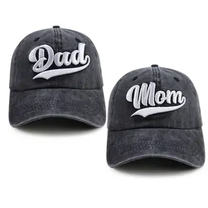 New Parents Gifts for Couples, Mom and Dad Hats, 3D Embroidered New Mother and Father Baseball Cap, Mother's Father's Day Birthday Gift for Husband