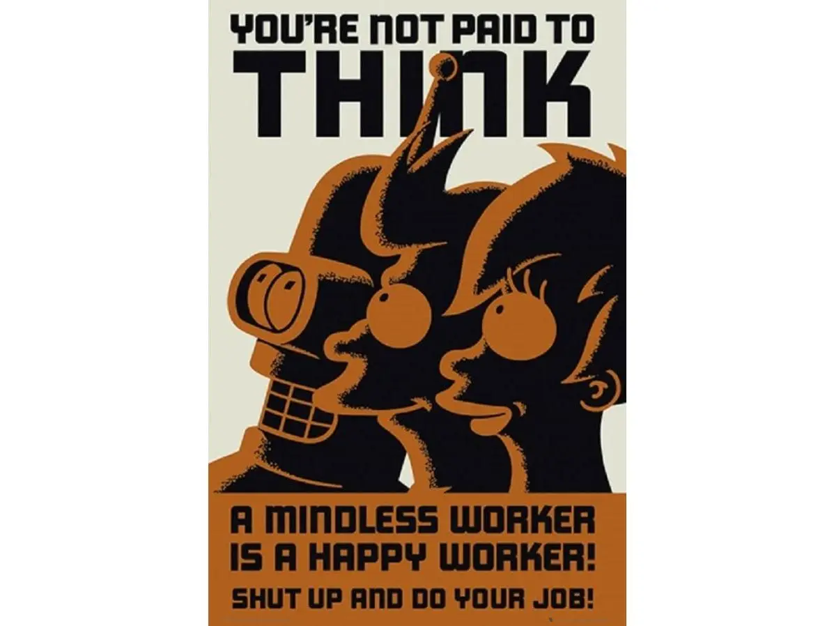 GB Eye XPE160306 Futurama "Don't Think" Poster Print, 24x36 in, Home Decor Wall Art, Artistic