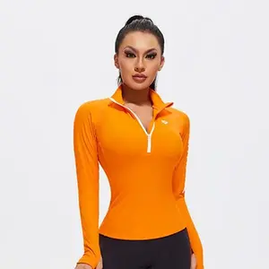 AFZ Women's Letter Printed Solid Half Zip Mock Neck Sports Sweatshirt Quick Dry Casual Long Sleeve Thumb Hole Design Sports Outerwear, Fall Outfitss 2024