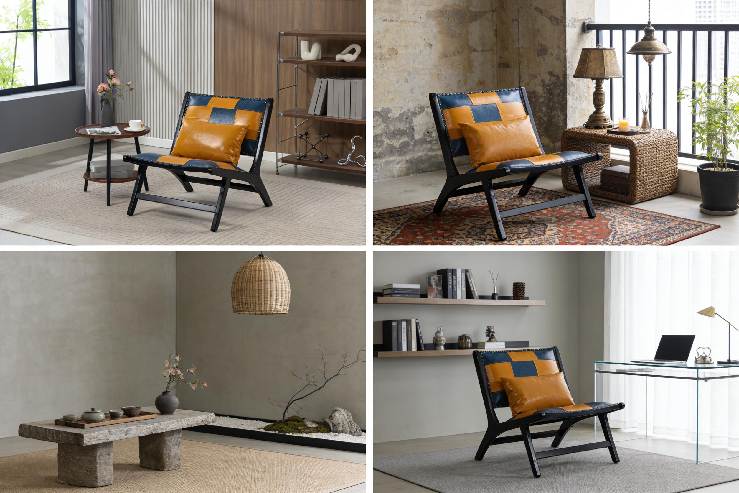 ModernBohoAccentChairforLivingRoom-MidCenturyLoungeChairSideChairIndoor,PULeatherErgonomicCurvedBackWoodFrame,Easy10MinAssembly,MultipleColors(Blue/Yellow&AntiqueBrown),forBedroomReadingNookApartmentDorm ModernBohoAccentChairforLivingRoom-MidCenturyLoungeChairSideChairIndoor,PULeatherErgonomicCurvedBackWoodFrame,Easy10MinAssembly,MultipleColors(Blue/Yellow&AntiqueBrown),forBedroomReadingNookApartmentDorm