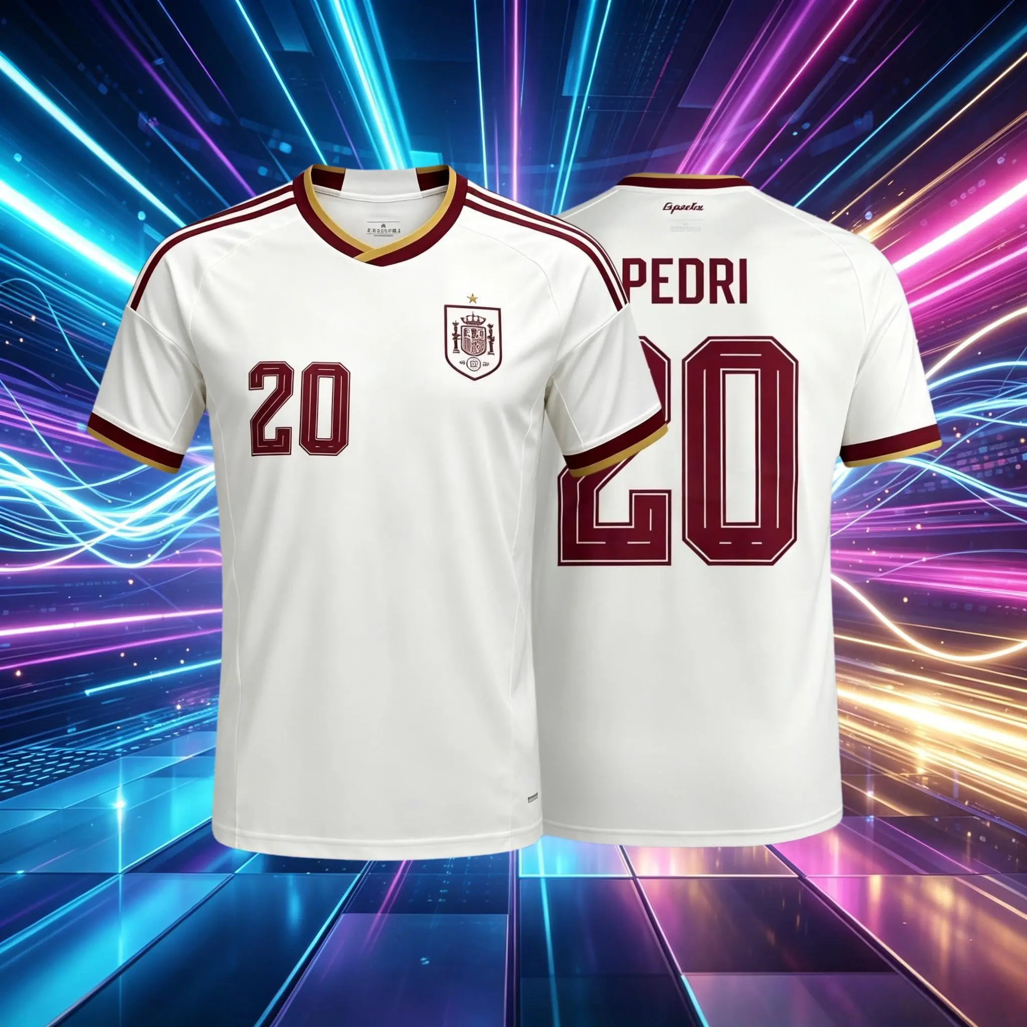 2026 Spain Home And Away Red And White 19# Lamine Yamal 20# Pedri Short And Long Sleeve Soccer Jersey Fans Version