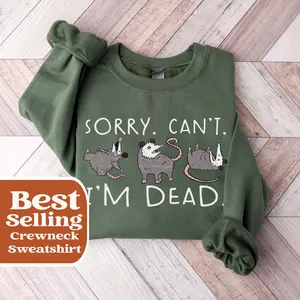 Unisex Possum Sweatshirt For Opossum Lover Funny Shirt Cotton Menswear Sweater Hoodie