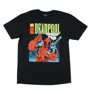 Marvel Deadpool T-Shirt Men's Greatest Of All Time Crackle Distressed Adult Short Sleeve Tee