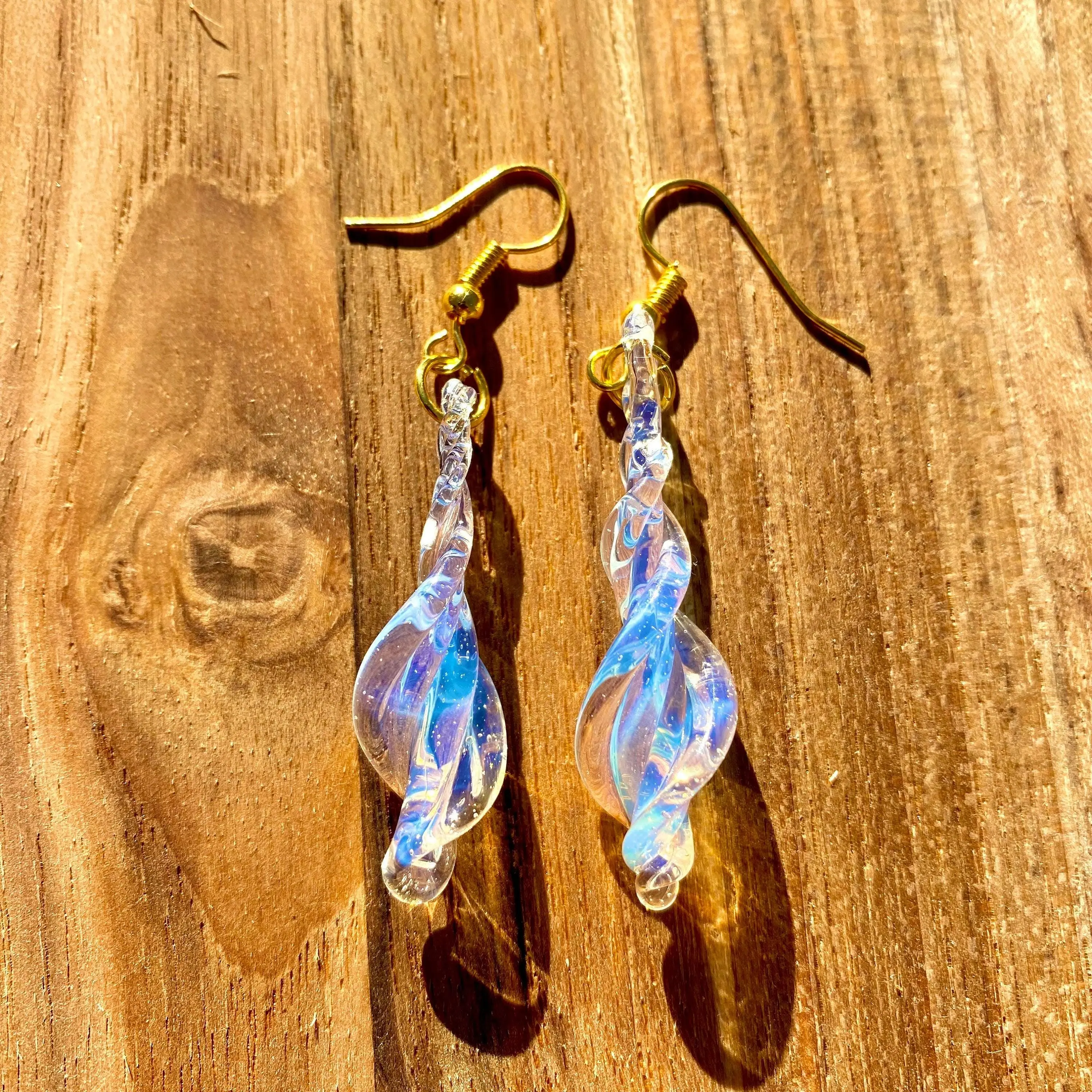 Elegant Blown Glass Earrings - Handmade Opalescent Gift For Her - Hypoallergenic | Art By Aaron Dye