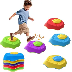 5-Pack Kids Stepping Stones with Sound, Sensory Training Balance Stones, Balance & Coordination Toys for Toddlers Ages 3+, Suitable for Indoor & Outdoor Obstacle Courses for Young Children