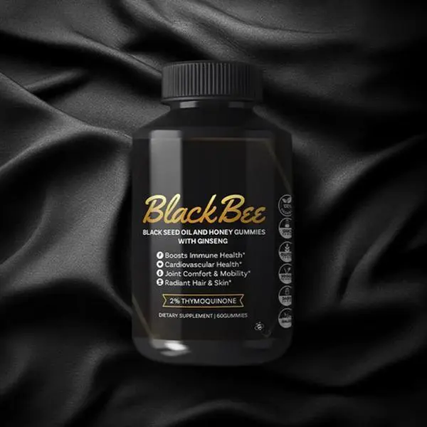 BlackBee Black Seed Oil Honey & Panax Ginseng Gummies - Natural Immune Energy Wellness Support Supplement with 2% Thymoquinone 60 Gummies - Healthcare Dietary