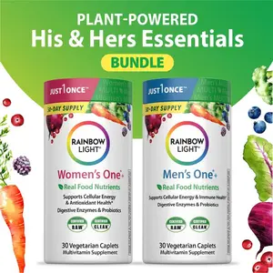 His & Hers Essentials Bundle - Rainbow Light Women’s Multivitamin & Rainbow Light Men’s Multivitamin - Plant Powered - Superfood & Botanical Blend - 2 Bottles