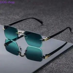 Unisex Retro Rectangle Sunglasses, 2026 Vintage Rimless Shades, Luxury Minimalist Fashion , Trendy  Style  Glasses for Men Women, Lightweight Casual Eyeglasses for , Daily & Outdoor Use