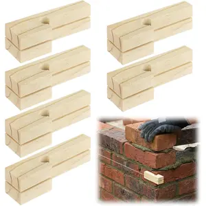 4 Inch Wooden Masonry String Line Blocks, Concrete Straight Line Stabilizer Bricklaying Tool (6)