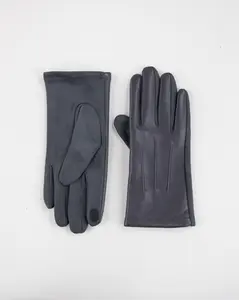Men’s Classic Faux Leather Touchscreen Winter Gloves