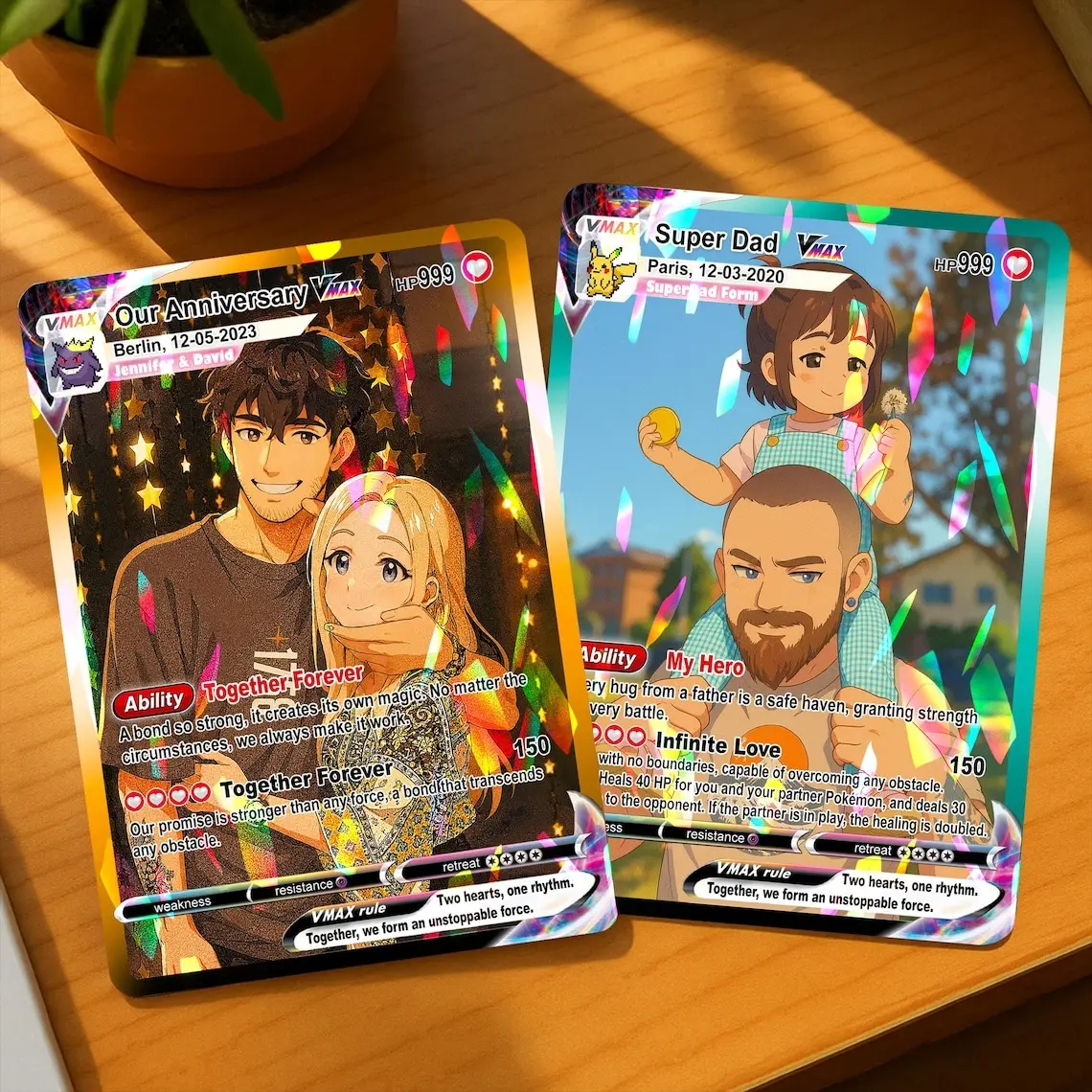 Custom Anime Couple Trading Card, Personalized Photo to Anime Art Gift ...