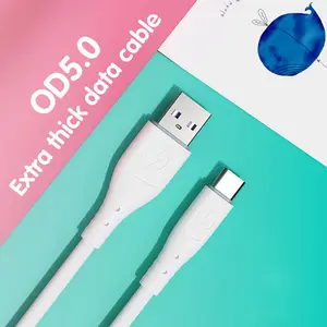 Type C / USB-C 2.4A Heavy Duty Strong Soft Flexible Tangle-Free Silicone 6FT Charge & Sync USB Cable, Fast Data Transfer & Durable Design for Universal Cell Phone