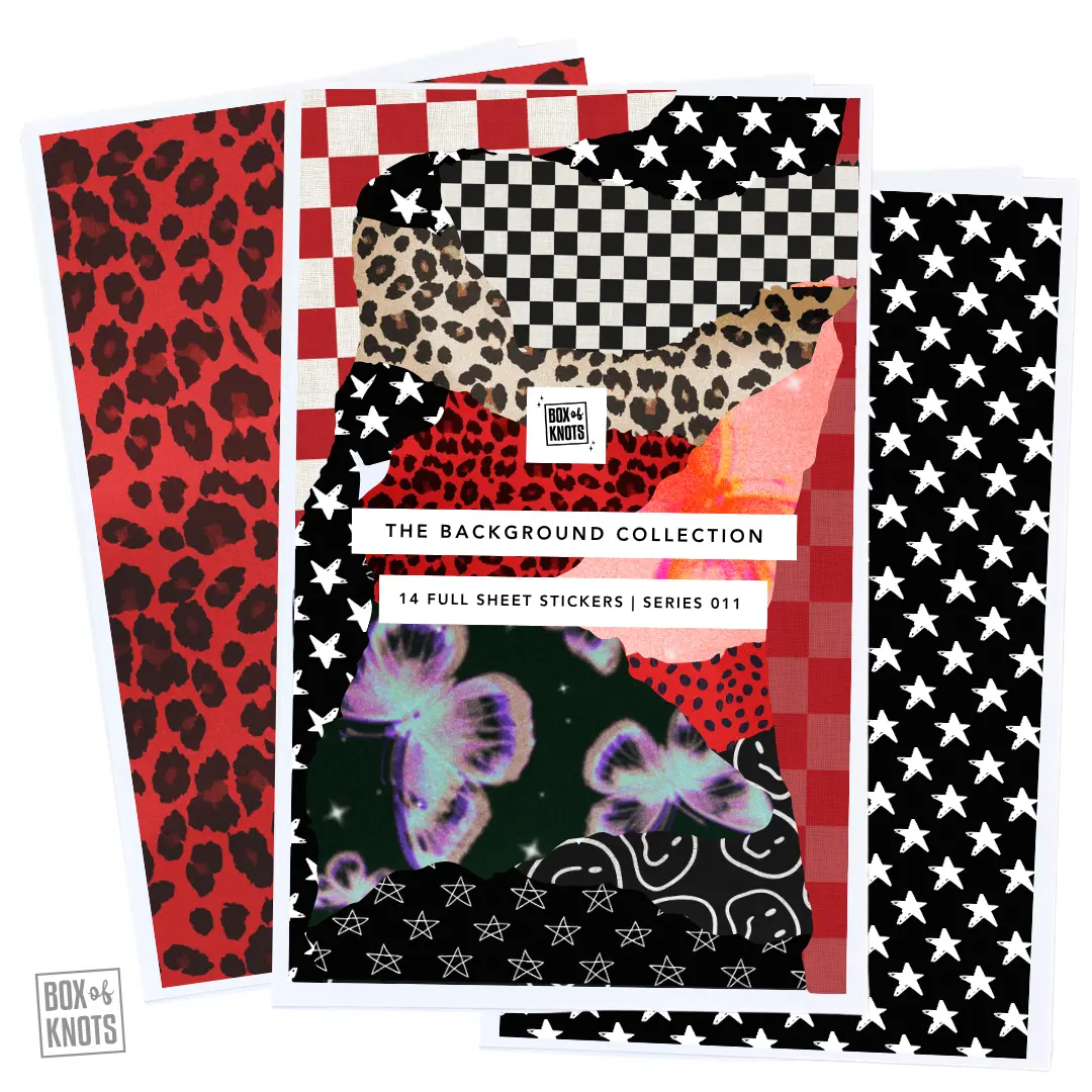 The Background Collection | Series 011 | “Emo Punk” | Full Sheet Sticker Collage Adhesive | Matte Decorative Junk Journaling Decor | Scrapbooking