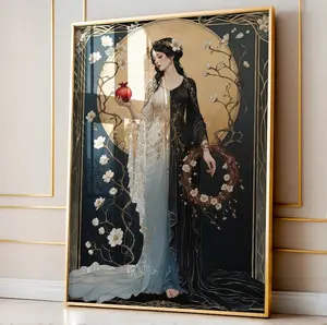 Persephone Art Nouveau Poster: Greek Goddess Mythology Poster UNFRAMED