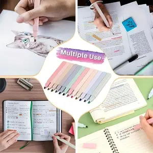 6/12 Bagged Square Highlighters, Beautiful Chiseled Highlighters, Eye Protection Key Marker Slanted Head Handmade Accounting Pens