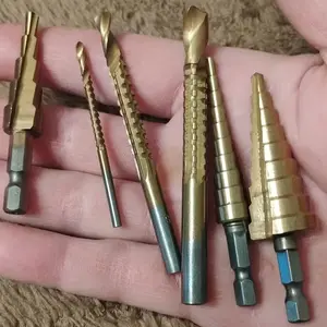 6-Piece Step Drill Bit Set, Casting Cutting Drill Bits 4-20 4-12/3-12mm 3/6/8mm, Ideal for Woodworking and Metal Core Drilling