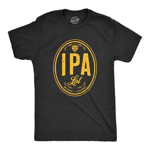 Mens IPA Lot When I Drink T Shirt Funny Craft Beer Lover Drinking Graphic Tee Mens Funny T Shirts Cool Vintage Fashion T-Shirt Gift Classic Menswear Funny Beer Short Sleeve Novelty Tees for Guys Black
