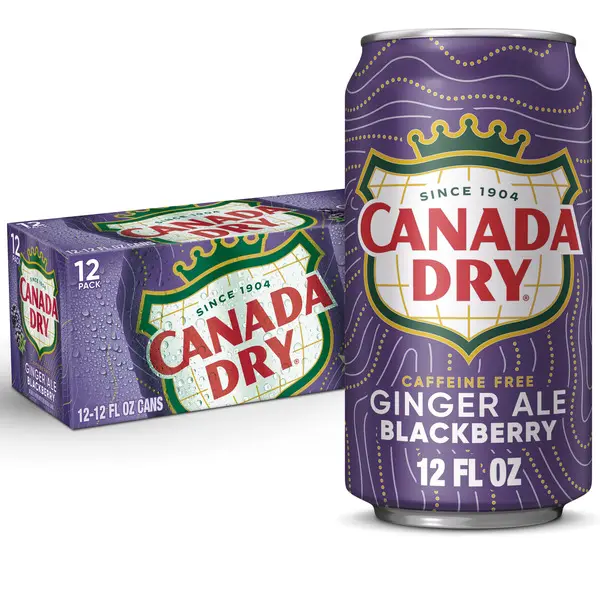 Canada Dry Blackberry Ginger Ale Soda – 12 fl oz Cans, 12 Pack